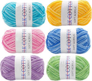 Set di spugne a maglia in cotone - 6 colori - Adatto per maglie e sciarpe - 50g
