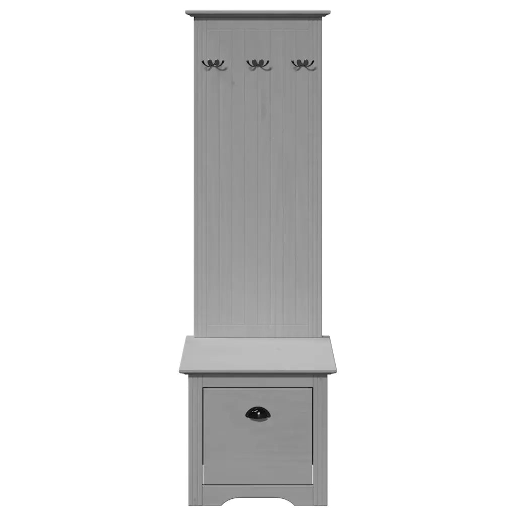 Mobiletto da Ingresso con Ganci BODO Grigio 50x40x157 cm