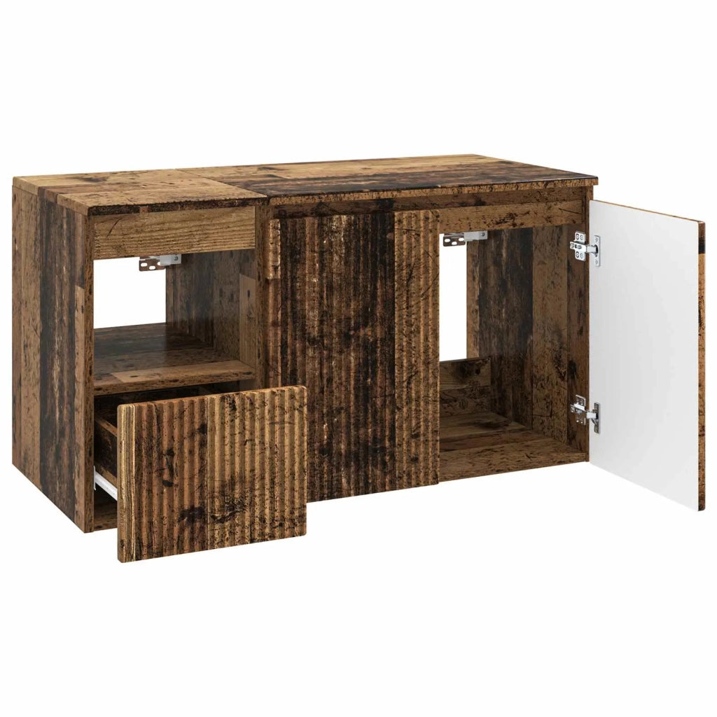 Set di mobili per il bagno 2 pz Legno antico 3404122