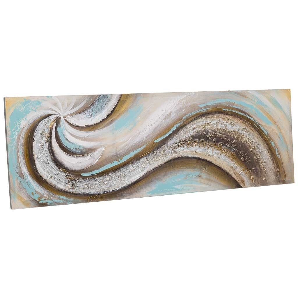 Quadro dipinto a mano con rilievo multicolore 40x120x3h cm