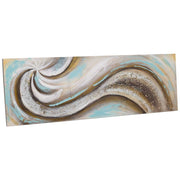Quadro dipinto a mano con rilievo multicolore 40x120x3h cm