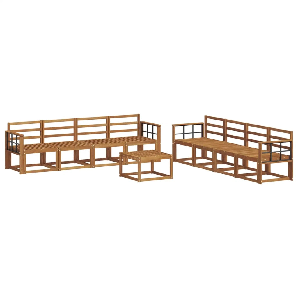 Set di divani da esterno 9 pcs Naturale