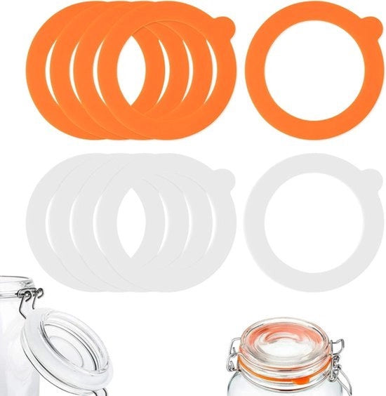 Gasket di Silicone, 16 pezzi, Senza Colorante - 70 mm x 95 mm x 2,2 mm - Gasket di Silicone per Weckpot - Dimensione Standard per Weckpot Fido - Reutilizzabili - Gasket di Riserva - Impacco di Sostituzione in Silicone