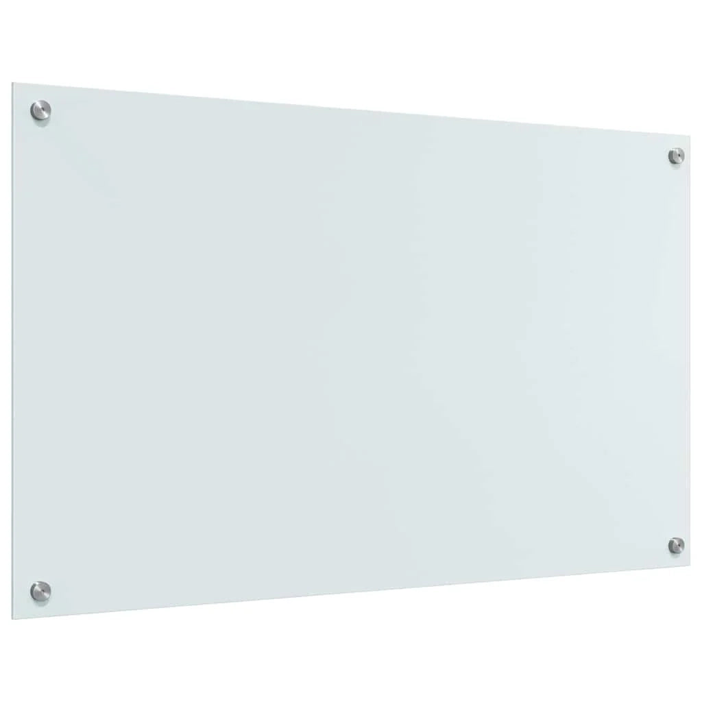 Set di 2 paraschizzi da cucina in vetro temperato resistente al calore 100 x 60 cm stile moderno bianco 02_0056293