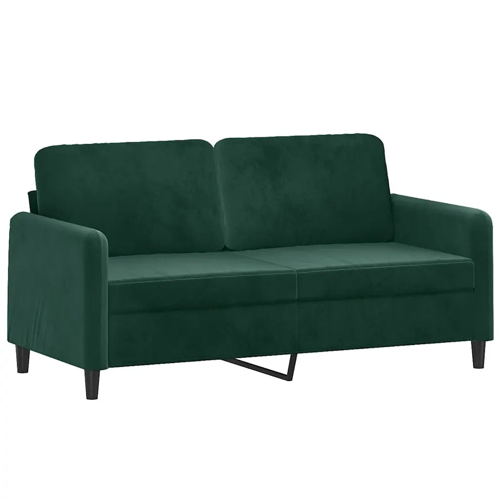 Set di Divani 3 pz con Cuscini Verde Scuro in Velluto