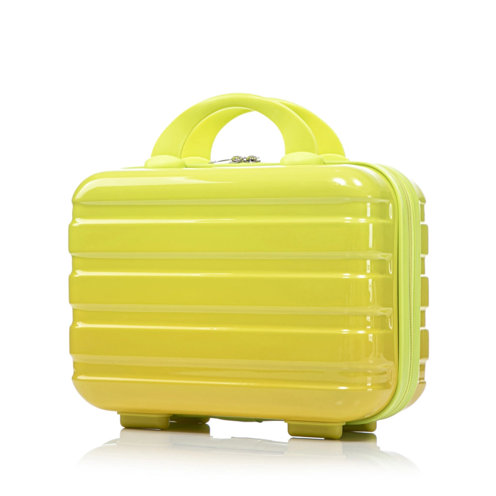 Set di valigie rigide 2 pezzi con trolley e beauty case, ruote piroettanti, manico telescopico, pc verde