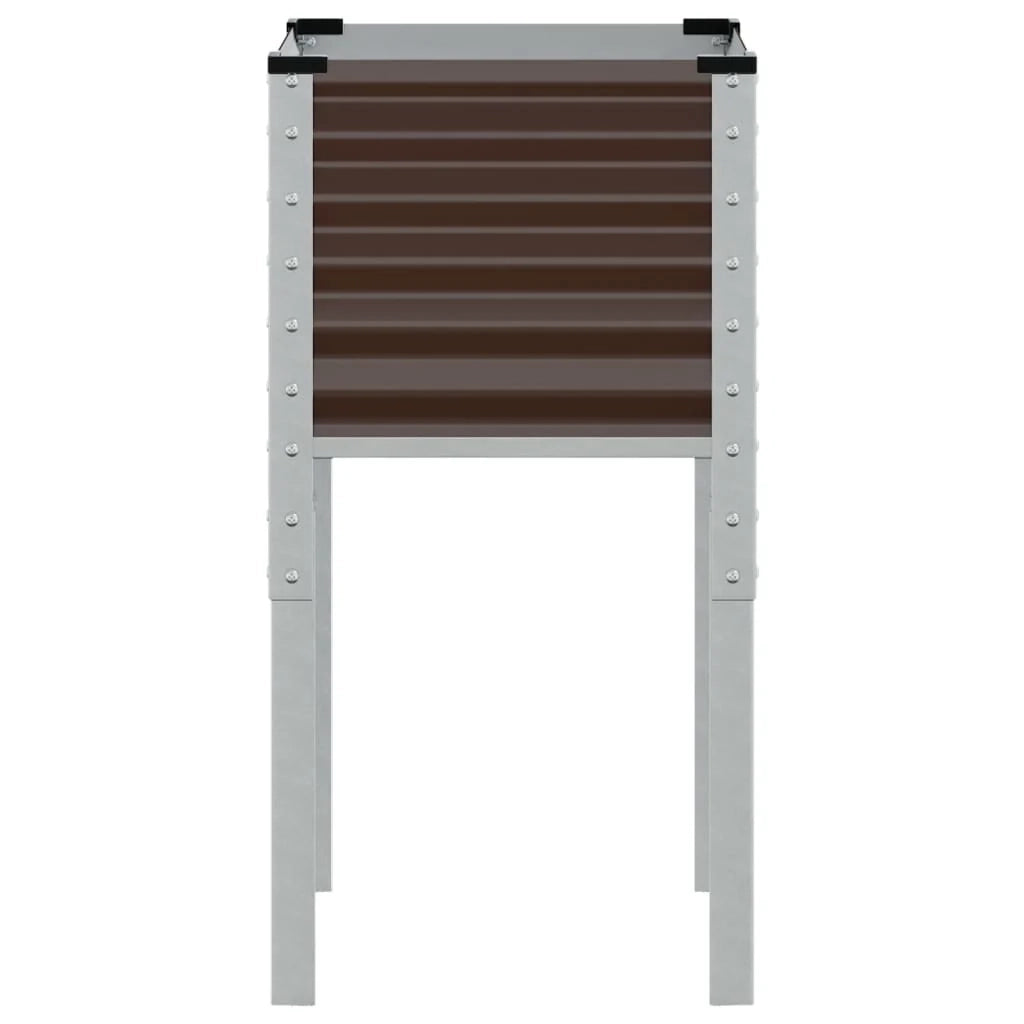 Fioriera rialzata per piante fiori terrazza giardino 45 x 45 x 88 cm acciaio marrone 02_0037615
