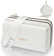 Borsa da spalla con capacità grande - Tasca da braccio - Tasca da spalla - Pelle PU - Cinturino regolabile - 8 slot per carte