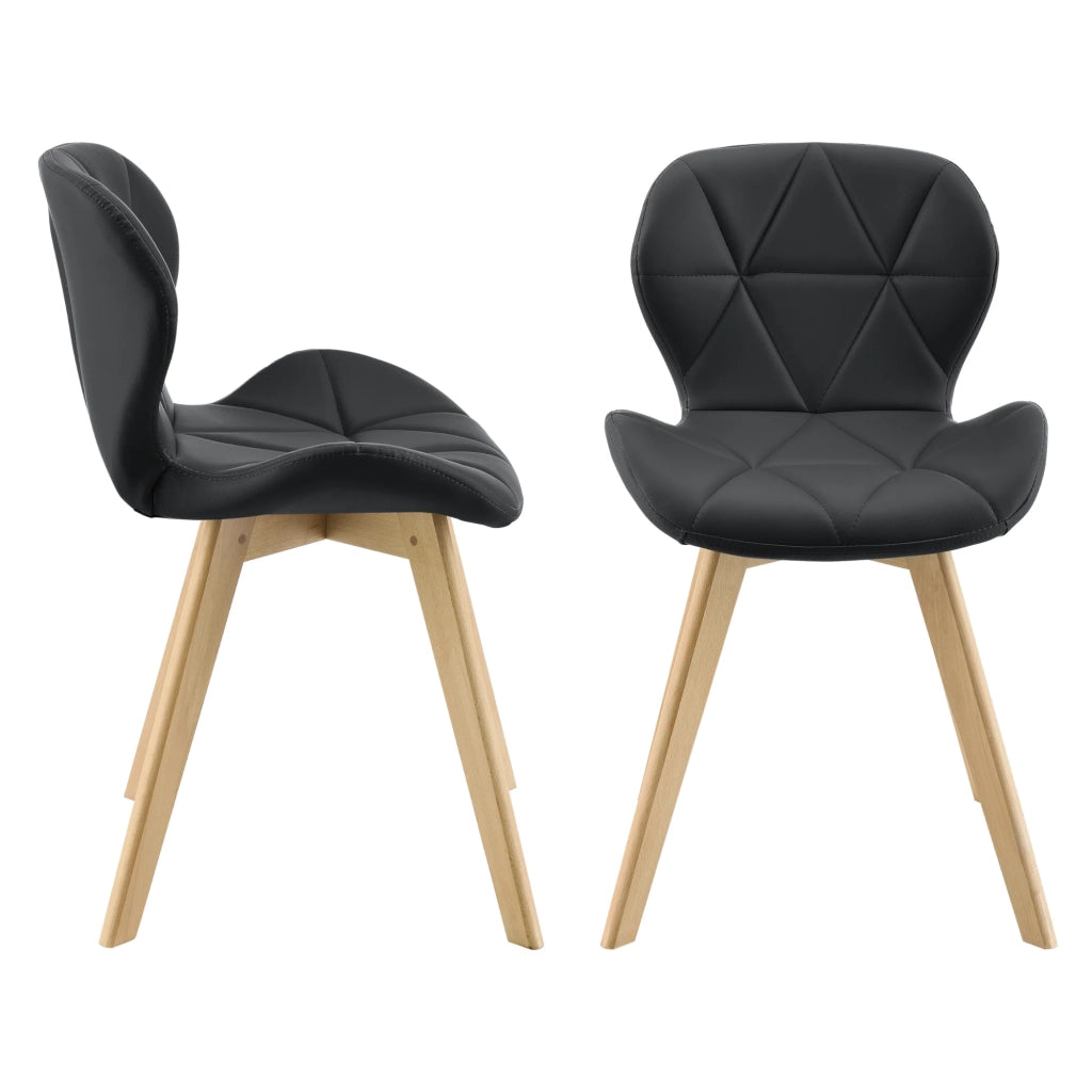 Set di 4 sedie da pranzo in similpelle 81 x 57 x 49 cm nero 03_0006776