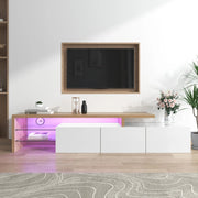 Mobile TV con LED ¨C Xylo ¨C Bianco Lucido, Legno, Vetro