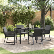 Set da Pranzo per Giardino 5 pcs Nero