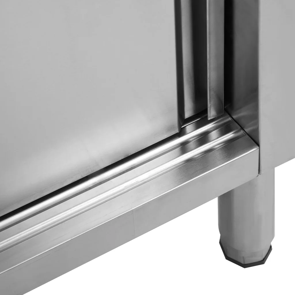 Banco da Lavoro con Ante Scorrevoli 100x50x(95-97)cm in Acciaio 51050
