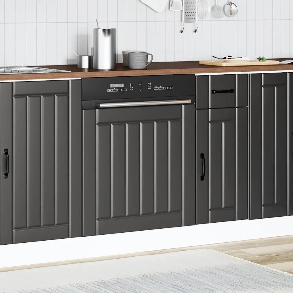 Pannello Lavastoviglie Lucca Nero in Legno Multistrato 853898