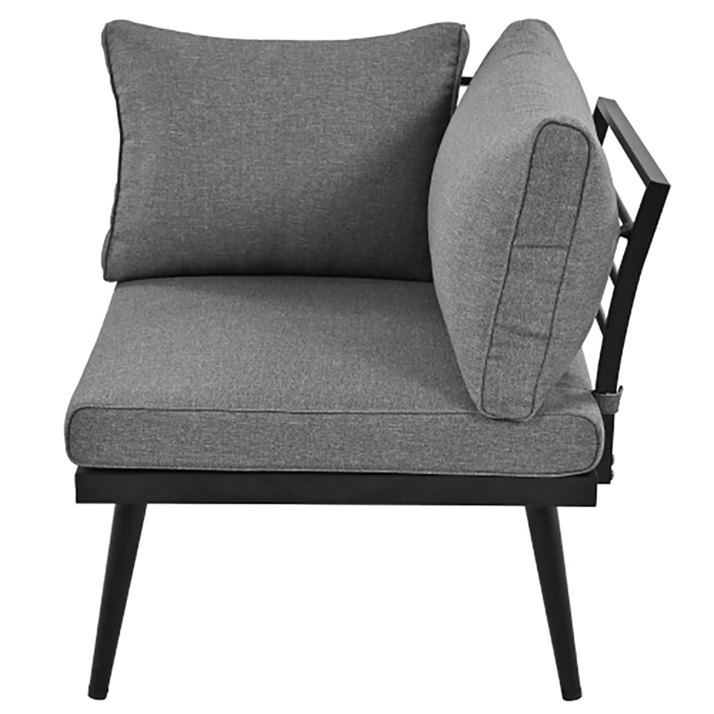Set da giardino completo - Xylo - 4 pezzi, divano 1x2 posti, 2 sedie, 1 tavolo, grigio