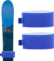 Cinturoni di trasporto sci regolabili a 2 pezzi - Pannelli di protezione antiscivolo con imbottitura EVA - Adatti per il trasporto di sci e snowboard - Blu - Pratici e resistenti
