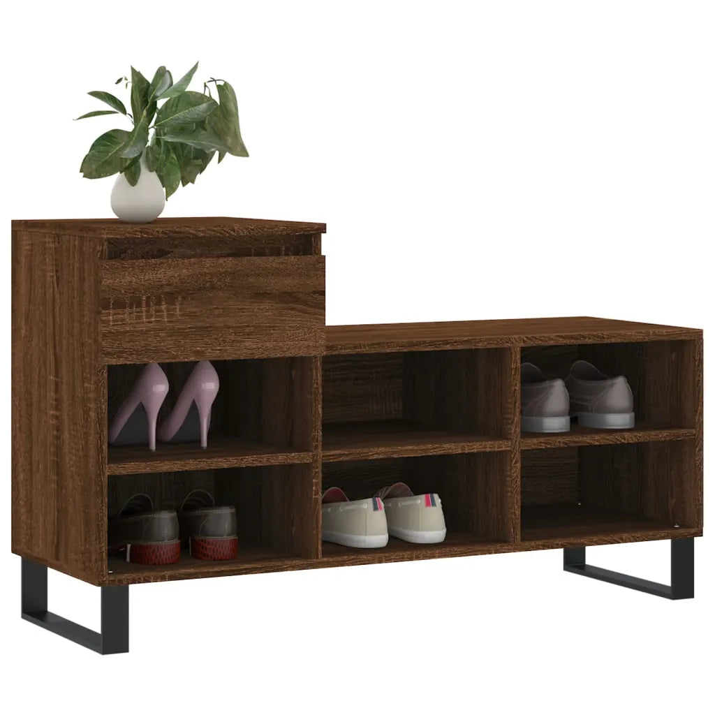 Scarpiera | Mobile per scarpe Rovere Marrone 102x36x60 cm in Legno Multistrato