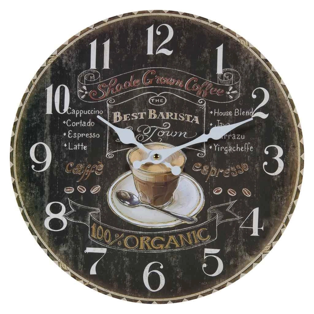Orologio da parete in legno nero d34x2h