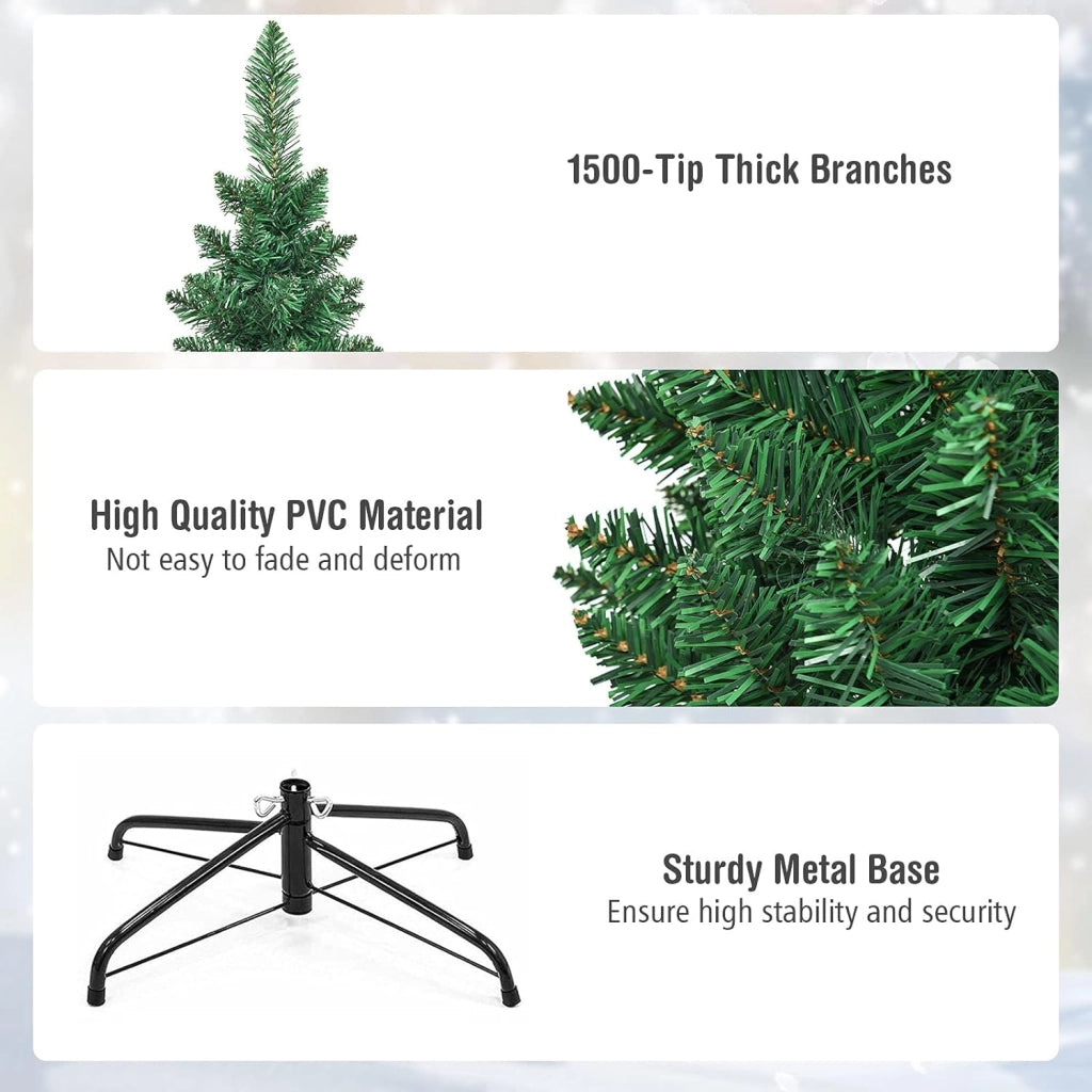 Albero di Natale Artificiale, Abete per la Festa di Natale, Albero Artificiale per Casa, Folto e Realistico, PVC, Supporto in Metallo, Facile da Montare, Verde (270 cm)