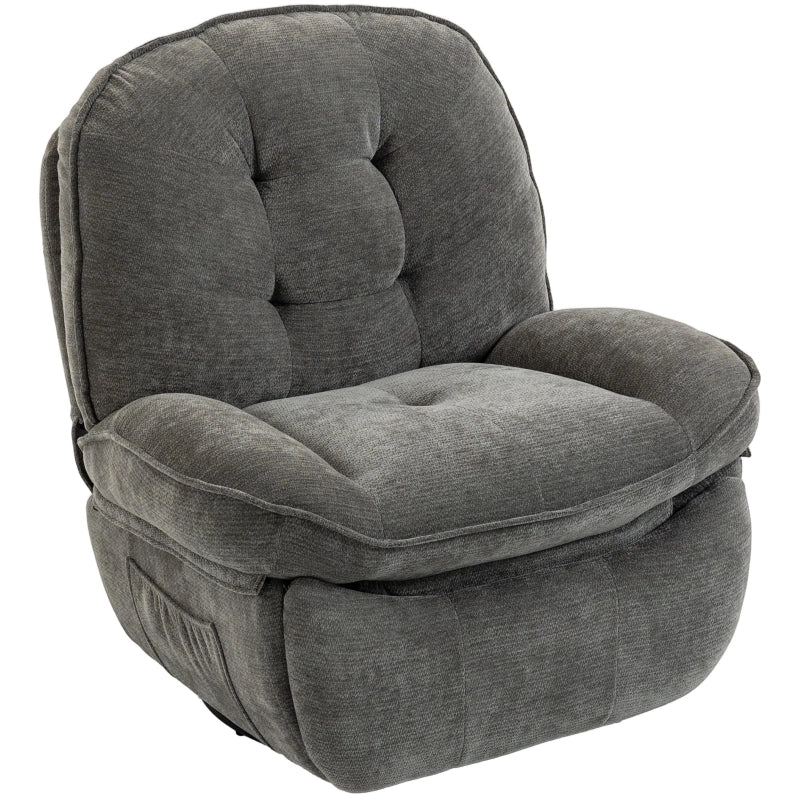 POLTRONA RELAX girevole reclinabile con funzione dondolo, grigio chiaro