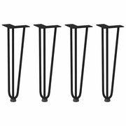 Gambe a forcina per tavolino da caffè 4 pz nere 42 cm in acciaio massiccio 4012440