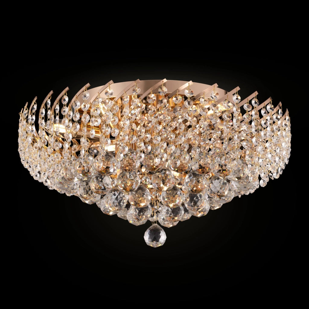 Maytoni Plafoniera contemporanea Karolina 9 luci E14 oro metallo cristallo