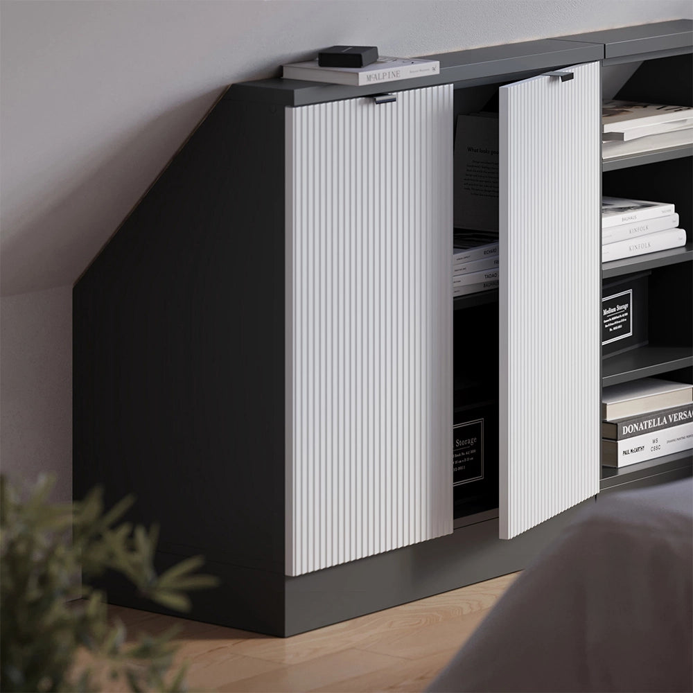 Mobile sottotetto Rion Ondulazione bianca/Antracite 80 x 83.8 cm con 2 porte Vicco