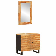 Set da Bagno con porta 2 pcs Naturale Legno di mango massello 3310102