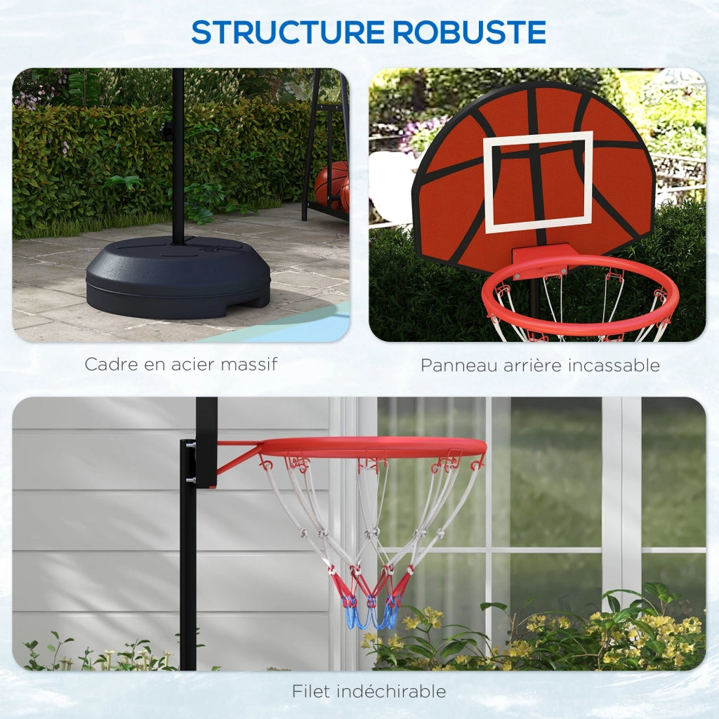 Supporto per Basket 2 in 1 con Altezza Regolabile 129-179 cm e 6 Freccette Magnetiche ¨C zephmum ¨C Grigio
