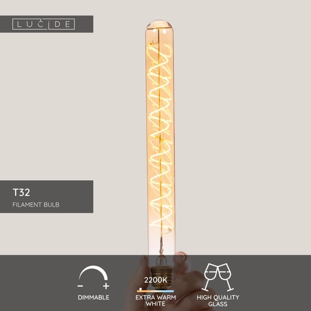 Lampadina LED filamento ambra E27 4,9W 2200K Lucide