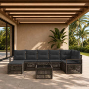 Set Divano da Giardino 8 pz Grigio polyrattan 3435788