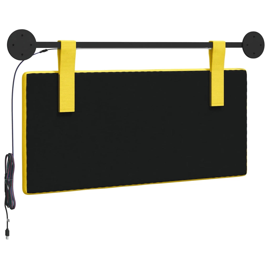 Testiera sospesa Con luce LED Giallo Chiaro Tessuto in Cords