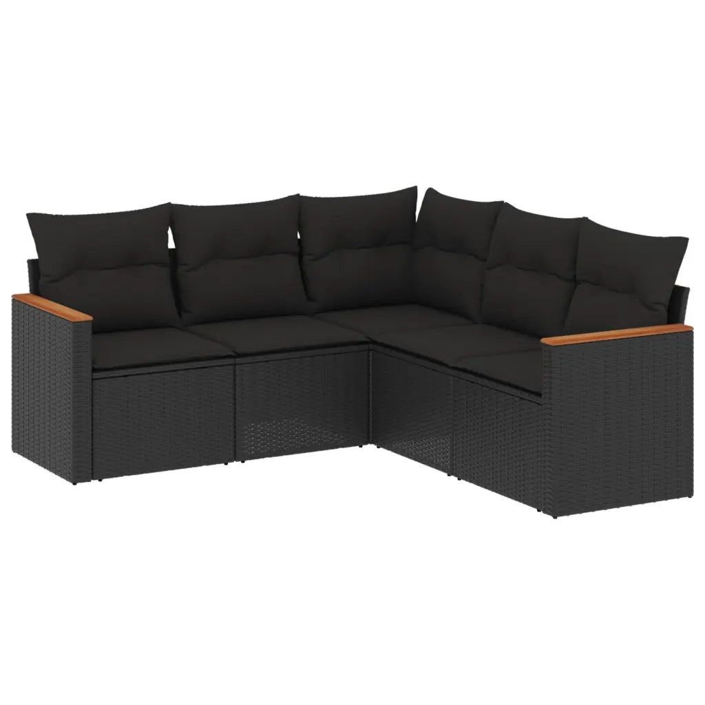 Set Divani da Giardino 5 pz con Cuscini in Polyrattan Nerocod mxl 90298