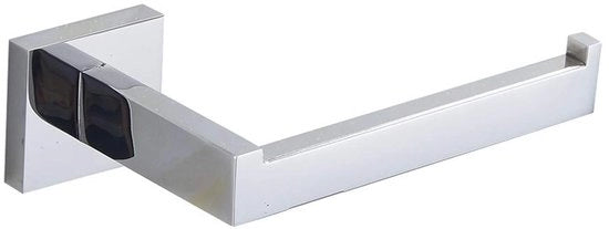 Toiletrolhouder in alluminio, rostellato, con foro per fissaggio alla parete, laccato metallizzato, per uso professionale.
