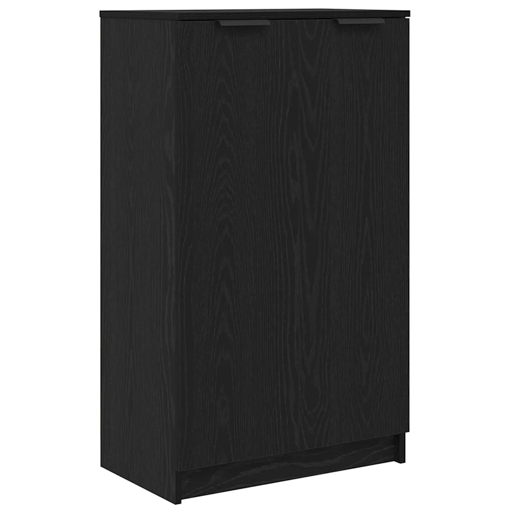 Mobile per scarpe con lo scaffale-Scarpiera Rovere Nero 59 x 35 x 100 cm