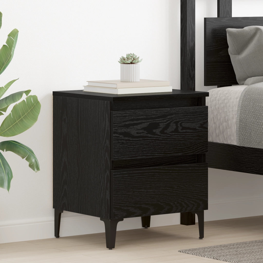 Armadi da letto 2 pz Rovere nero 40x35x50 cm Legno ingegnerizzato