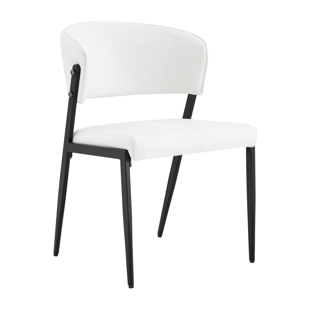 Set di 2 sedie da pranzo imbottite in PU bianco