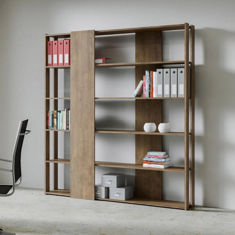 Composizione Libreria B Kato 6R 2 fianchi 4 fasce lunghe - Noce