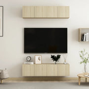Mobili Porta TV 4 pz-Set di 4 Credenza per TV Rovere Sonoma 60x30x30cm Legno Multistrato