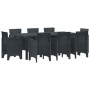 Set da Pranzo per Giardino 9 pcs Antracite Polipropilene 3378572