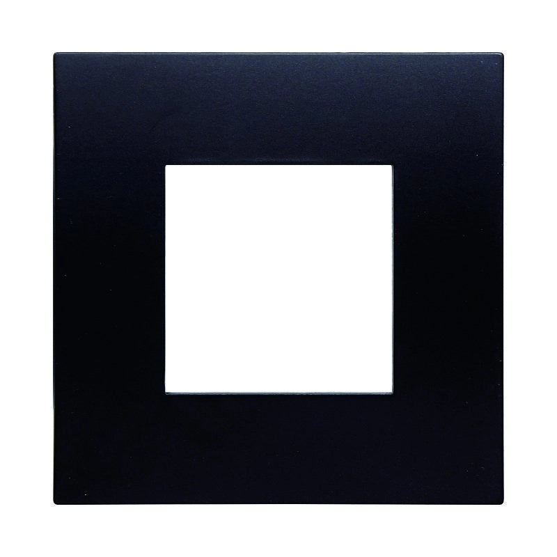 Placca Plastica Serie Venus 2P Colore Nero Compatibile Con Vimar Arke