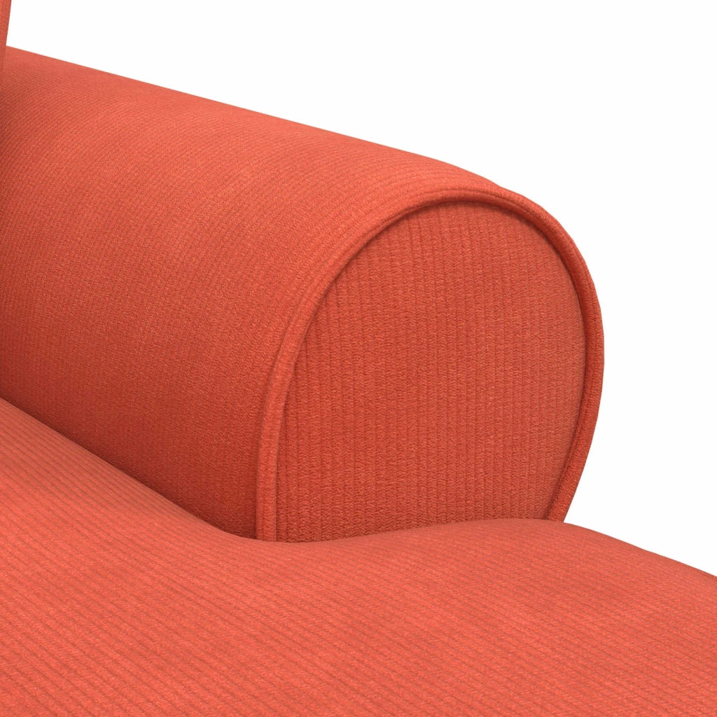 Chaise Longe con Gonna 3 pcs Rosso Arancio Tessuto in Cords