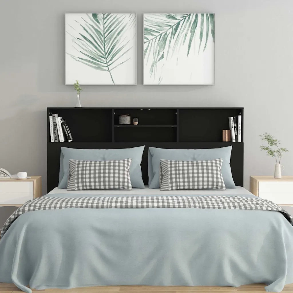 Testiera con Contenitore-Testata del letto Nero 160x19x103,5 cm