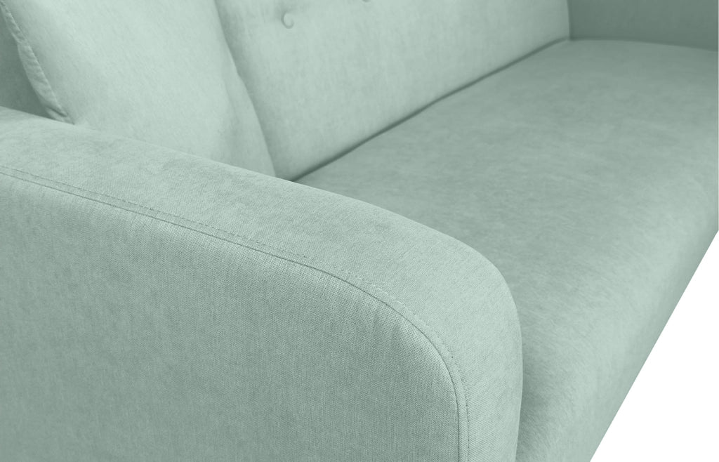 Divano letto clic clac in tessuto vellutato verde tiffany, divano 3 posti - Henry - DL-HE20FBC