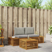 Set di divani da esterno-Sofa da giardino con cuscino Grigio Naturale e Chiaro 729774