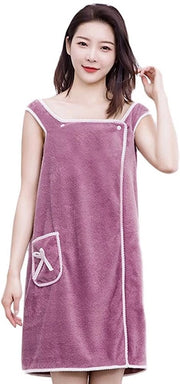 Badjassa per donna con tasca, dimensioni 80x140 cm, adattabile per sauna, sarong di cotone per doccia, vestaglia per spa, vestaglia per sauna, asciugamano per sauna