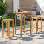 Set Bar da Esterno 3 pcs Non trattato Legno di teak solido 3422496