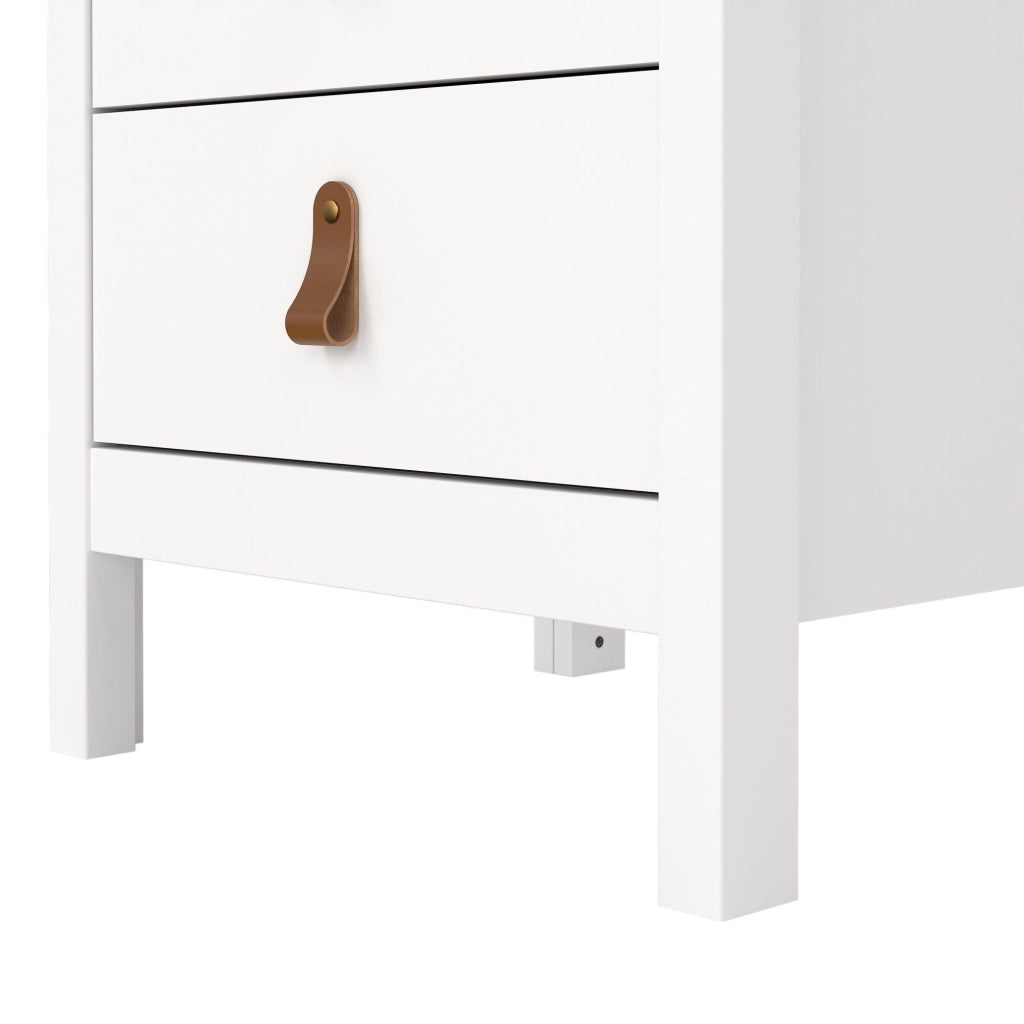 Comodino Lombardia, Comò basso, Tavolino da notte, Mensola da letto, 44x38 h70 cm, Bianco
