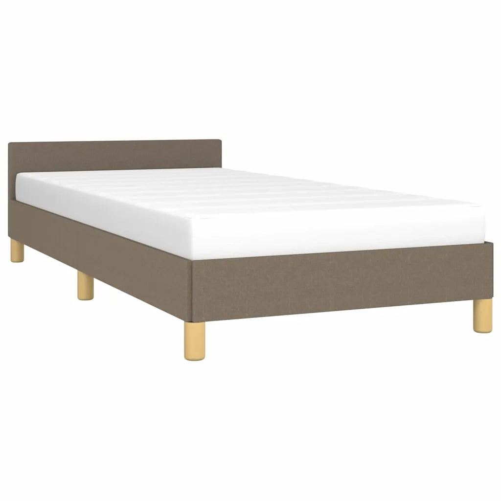 Giroletto con Testiera senza Materasso-Struttura Letto Tortora 80x200cm Tessuto 170373