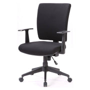 Sedia da ufficio Eulalia, Poltrona direzionale con braccioli, Seduta ergonomica da ufficio, 61x65h98/108 cm, Nero