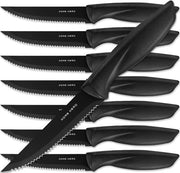 Set di 8 Steakmessen in Acciaio Inossidabile con Faccia in Acciaio Inossidabile per Cucina e Ristorante